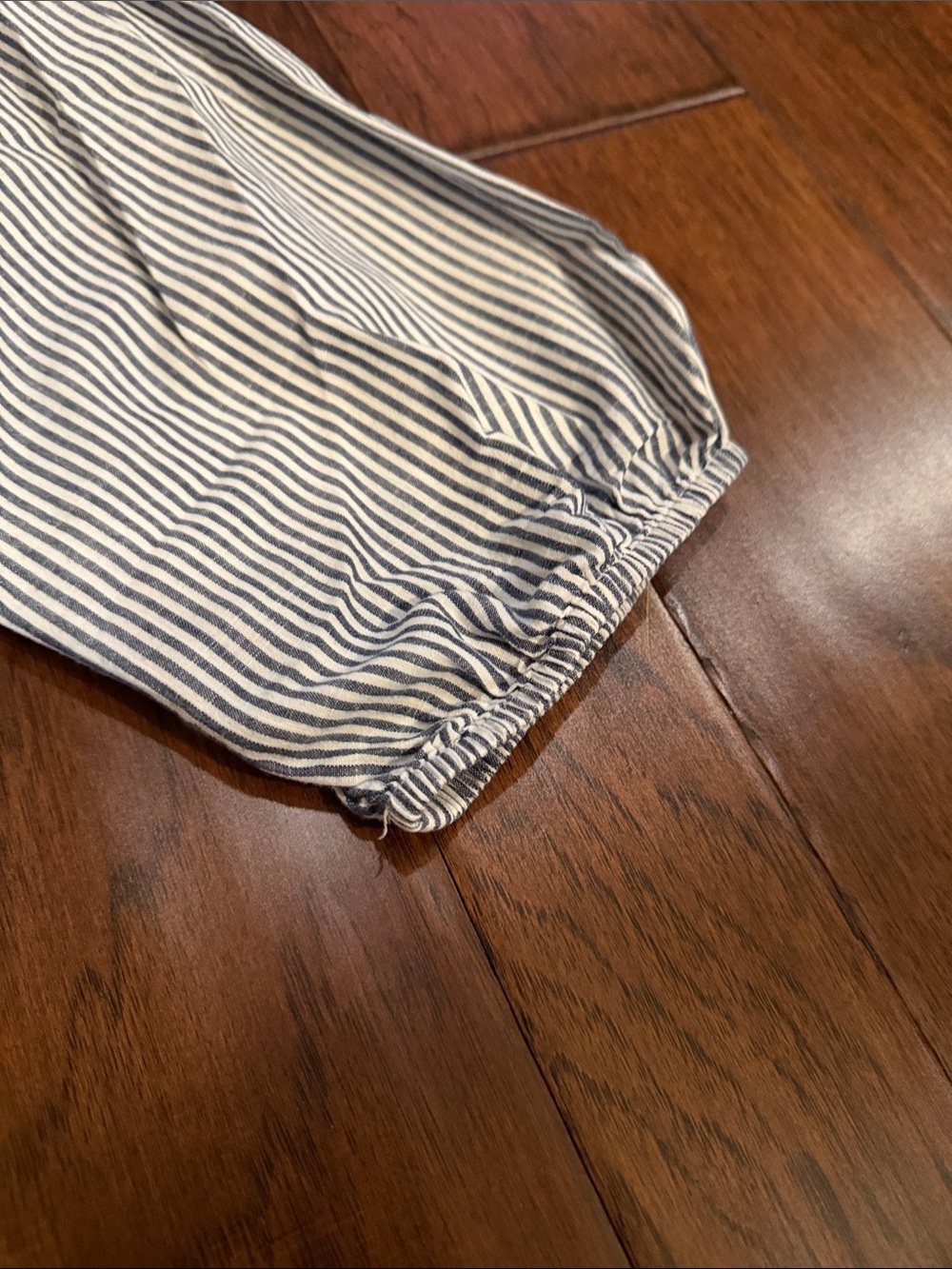 Embroidered Striped Tunic Top - Blue with Multicolor Floral Detail - Picture 3 of 4